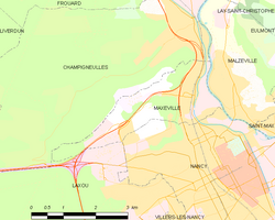 Map commune FR insee code 54357
